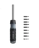 BOSCH 10-In Multifunctional Ratchet Screwdriver with Magnetic Handle, Three-Level Power Assist Knob, Integrated Storage Handle