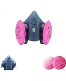 3M 7502 Silicone Dust Mask Respirator for Industrial Dust Protection, Various Particles, Welding Fumes, And Fiberglass, with 2091CN 3-Piece Set