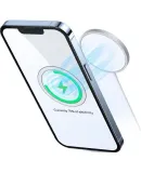 Baseus [Two-Pack] Wireless Charging Magnetic Ring, Car Phone Holder, Circular Magnet Back Sticker Suction Cup, Universal for Apple 14/13 Huawei Xiaomi, Silver