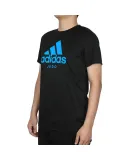 Adidas Men's Short-Sleeve T-Shirt for Spring And Summer Running, Casual Sports Wear, Round Neck Fitness Quick-Dry Top, Black And Blue JUDO S