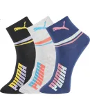 PUMA Women's Mid-Calf Cotton Socks, Comfortable Breathable Patchwork Color-Block Athletic Style Socks, 3 Pairs Per Pack