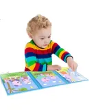 Peppa Pig Tri-Fold Magnetic Building Advanced Paper Puzzle, Fun Educational Toy, Collapsible, Suitable for Ages 3-6, Birthday Gift