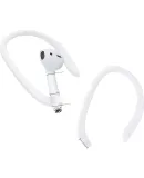 Masentek EG02 Earphone Hook Ear Clip Anti-Drop Anti-Fall Accessory Fixer Compatible with Apple Airpods 1/2/3 Pro Bluetooth Sports, Transparent 2 + White 2