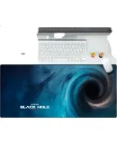 LESAILES Vortex Galaxy Gaming Mouse Pad, Extra Large Size, Thickened with Locking Edges for Office And Computer Desk, Blue-Black Color, 900*400*3mm