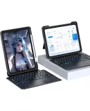 Smorss Bluetooth Keyboard Case Compatible with Apple IPad (9th Generation 10.2/10.5 Inch) - Magnetic Detachable Stand for Horizontal And Vertical Screens