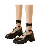 DAPHNE Mary Jane Shoes for Women, Thick-Soled Academic Lolita Women's Shoes, Chunky Heel Leather Shoes, JK Single Shoes for Women, 4622404008, Black, Size 36
