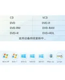 HP External Optical Drive, External DVD Burner, Read/write/record Two-In External Portable Optical Drive, USB Ultra-Thin Universal DVD8/CD, 24x Speed, Black