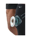 MIZUNO Knee Brace for Meniscus Injury, Suitable for Men And Women, Professional Sports Protection Gear for Running, Badminton, Hiking, Basketball, Black And Gray, XL Size