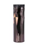 Starbucks Classic Black Gold Hexagonal Stainless Steel Insulated Tumbler, 473ml Desktop Cold/Hot Cup, Birthday Gift