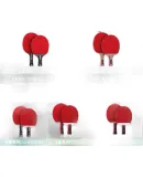 361° Table Tennis Paddle, 4-Star Penhold Grip, Double-Sided Reverse Rubber, Fast Attack And Combination Paddle, 4-Star [One Pair of Penhold Grip], Includes 3 Yellow Balls