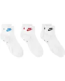 NIKE Socks for Men And Women, Sweat-Wicking Breathable Sports Socks, Short Socks Three-Pair Pack DX5074-911 White L