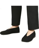Laomeihua Breathable Traditional Beijing Cloth Shoes for Men, Long-Lasting Style, Round Toe Black Cloth Shoes, Driving Shoes, Casual Shoes for Middle-Aged And Elderly, Black, Size 40