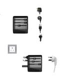 PHILIPS (PHILIPS) International Travel Adapter/Foreign Country Power Converter for UK, US, Australia, Germany, Japan, Singapore, Hong Kong / 2A1C Charging 17W Black