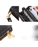 Viney Top-Grain Leather Women's Wallet, Long Zipper Clutch, Large Capacity Coin Purse, Light Luxury Student Wallet