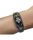 CangHua Compatible with Xiaomi Mi Band 7 Strap, Magnetic, 7th Generation NFC Version Replacement Wristband, Milanese Band, Lightweight Breathable, for Men And Women, Men's Sports Bracelet Accessory, Metal Black