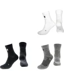 Under Armour Basketball Socks, Sweat-Absorbing Non-Slip Breathable Sports Socks, Compression Anti-Friction Cotton Socks for Men And Women, Assorted Colors, Size M, Three Pairs Per Pack
