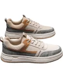 CALIFBULL Casual Shoes for Men, Autumn And Winter Low-Top Leather Shoes, Soft-Soled Versatile Athletic Work Boots for Men, Sand Color, Size 41
