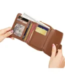 Cnoles (Cnoles) Women's Wallet, Short Genuine Leather, Student Mini Fashion Coin Purse, Women's Birthday Gift for Girlfriend