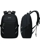 Edison Middle School Student Backpack, Lightweight Reflective Shoulder Bag, Water-Resistant High School Student Backpack, 200823-1G Black