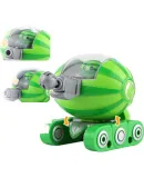 PLANTS VS ZOMBIES Official Boy's Shooting Dual-Form Transforming Toy Robot, Watermelon Pitcher Vehicle