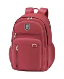 Mochila de la UNIVERSIDAD DE CAMBRIDGE para estudiantes de secundaria, Mochila ligera multicapa para mujeres, Mochila casual para escuela secundaria CA454 Jujube Rojo