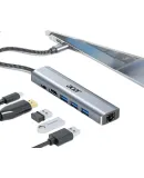 Acer Type-C Expansion Dock Gigabit Ethernet Port Network Cable Adapter USB3.0 Hub Wired Network Card RJ45 Converter HDMI4K High-Definition PD Charger Expansion Dock