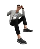 VOLO Rhinoceros Men's Shoes, Business Casual Leather Shoes, Men's Slip-On Loafers, Thick-Soled, Blue, Size 38