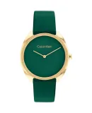 Calvin Klein CK Watch Pure Style Retro Small Green Dial Strap Women's Wristwatch, Goddess Day Gift 25200273