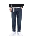 PLAYBOY Jeans for Men, Autumn And Winter Casual Pants, Trendy Loose Straight-Leg Trousers for Men, Light Blue, Size 31