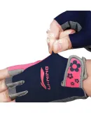 Li-Ning Children's Sports Gloves, Cycling Fingerless Fitness Gloves for Boys And Girls, Bicycle Climbing Rock Climbing Mountaineering Pull-Up Wrist Guards, Non-Slip Thin Style