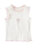 DAVE & BELLA Girls' Tank Top, Children's Summer Clothing, Stylish Top for Girls, Baby Girl Cotton T-Shirt