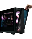 ASUS A21 Chasing Shadow Case, Dark Shadow Black, Supports Back-Mounted Motherboard, Tool-Free Opening, Efficient Heat Dissipation, Effective Cable Management