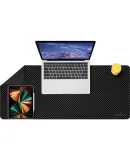 EXCO Mouse Pad, Carbon Fiber Desk Mat, Double-Sided Waterproof, Laptop Office Computer Desk Pad, Large Size PU Leather Texture, Gaming Keyboard Pad, 0107