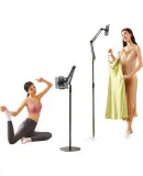 UGREEN Tablet Stand, IPad And Phone Stand, Floor-Standing Lazy Arm Stand, Adjustable Height, Bedside Stand for Live Streaming, Binge-Watching, Online Classes, 360° Shooting, Overhead Shooting Support, Universal Stand