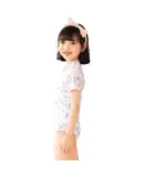 361° Children's Swimsuit, Cute Printed Short-Sleeve One-Piece Swimwear for Girls, Quick-Dry Summer Swimwear for Young And Older Girls