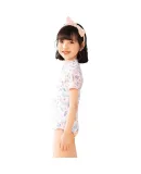 361° Children's Swimsuit, Cute Printed Short-Sleeve One-Piece Swimwear for Girls, Quick-Dry Summer Swimwear for Young And Older Girls