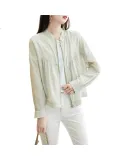 Dme [Air Conditioning Shirt Jacket] Spring And Autumn Stand-Up Collar, Loose Fit, Drop Shoulder, Thin Style, Women's Short Jacket