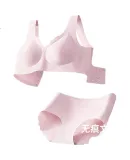 MiiOW Women's Lingerie Set, Wireless Bra And Panties, Sports Vest-Style Underwear for Students And Young Women, Orchid Pink