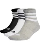 Adidas Short Socks for Men And Women, Versatile Trendy Tennis Badminton Breathable Sports Socks, Three-Pair Pack IC1318 Black White Gray S