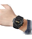 Skmei electronic watch men's sports multi-function mechanical style luminous student children's pointer watch 2031 black gold