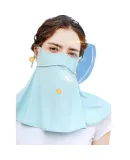 Li-Ning (LI-NING) Sun Protection Face Mask for Women, Full Face Neck Guard Ice Silk Face Mask, Outdoor Cycling Neck Gaiter, UV Protection Sunshade