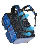 LEGO Backpack for Primary School Students Grades 1-3 Boys, Double Shoulder Bag, City Motorcycle Blue, 20069 Gift