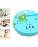 Acer Power Strip/Extension Cord/Power Bar/USB Socket/Surge Protector, Round Socket with 3 Outlets And Master Switch, 1.5 Meters, OCB310-B (Blue)