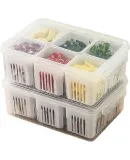 Baijie six-grid integrated chopped green onion fresh-keeping box onion, ginger and garlic storage box refrigerator food preparation box