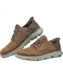 Skechers Slip-On Shoes for Men, Autumn Thin Casual Business Shoes, Soft-Soled Slip-On Derby Shoes, Comfortable Work Shoes, 205046