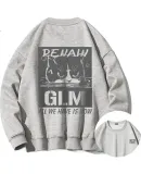 GLM Sweatshirt for Men, Autumn Round Neck Trendy Casual Versatile Loose Top, Simple Undershirt for Men's Wear