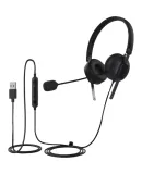 PHILIPS Headset Dual Ear Call Center Headphones with Dual Microphones And Smart Noise Cancellation for Customer Service, Telemarketing, Meetings, Online Education And Training - USB SHM2028