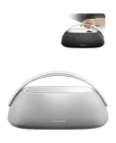 Harman/Kardon GO+PLAY 3 Outdoor Speaker System with Built-In Microphone, Portable Bluetooth Speaker, Three-Way Design for High Power, Home Theater Sound System, Recommended for Purchase, Silver Color