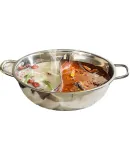 Guangyi Hot Pot, Stainless Steel Hot Pot Utensils with Soup Strainer, Suitable for Electric And Induction Cookers, 30cm GY7820