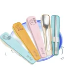 THERMOS Children's Tableware, 316L Stainless Steel Chopsticks And Spoon Set with Chopstick Holder, Little Yellow Duck Design, for Kindergarten, Toddlers, Students, School Use, CPE